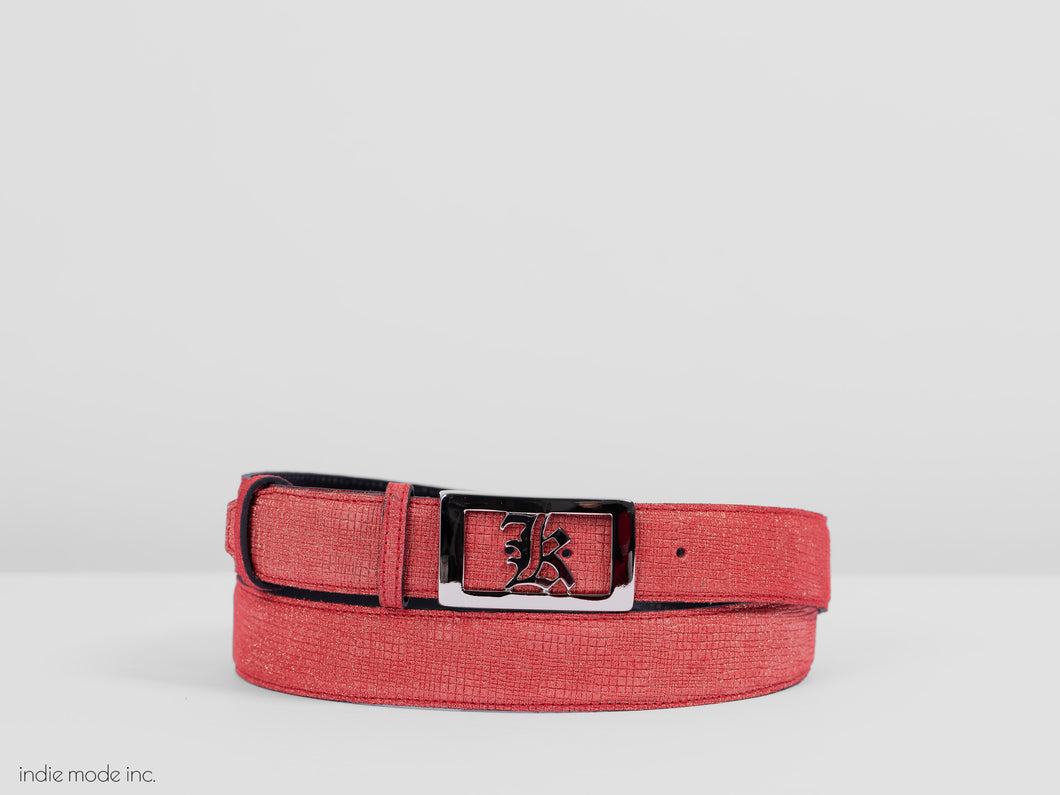 Kingsley Logo Belt 430 Red Frame/Black