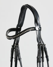 Load image into Gallery viewer, Kingsley Double Bridle Flat Leather Patent Black Full