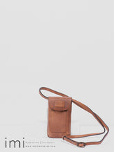 Load image into Gallery viewer, Kingsley Phone Bag 369 Paxson Camel Black Stitching
