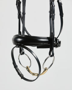 Kingsley Snaffle Bridle Flat Leather Black/Cob