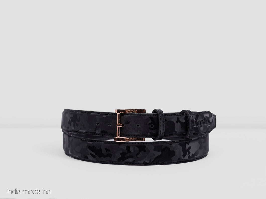 Kingsley Belt 464 Camouflage Black/Rose Gold