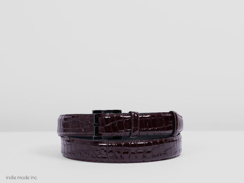 Kingsley Belt 110 Croco Bril Bordeaux/Black