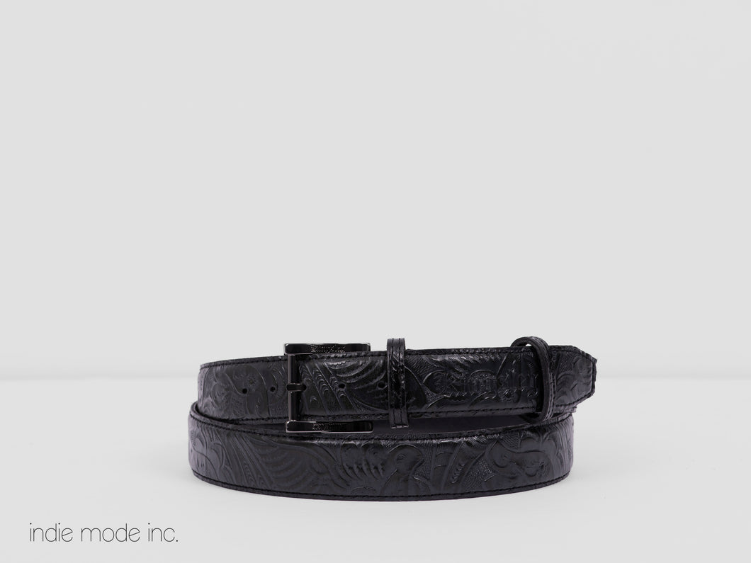 Kingsley Belt 364 Engraved Black/Black