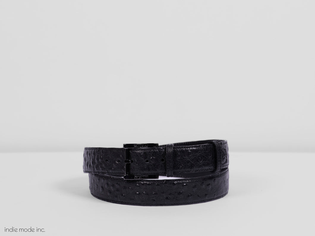 Kingsley Belt 302 Ostrich Black/Black