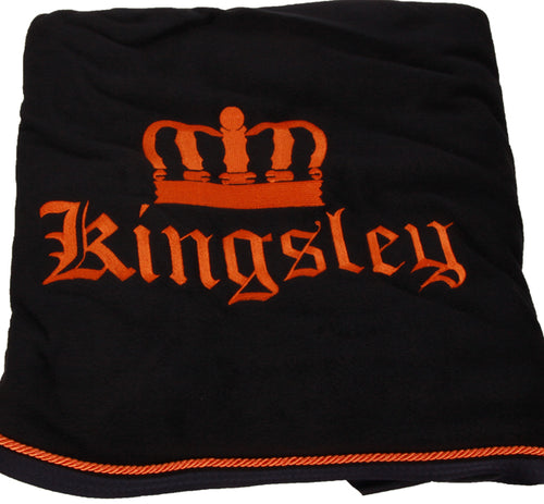 Kingsley Fleece Blanket Navy/Orange 205cm (81