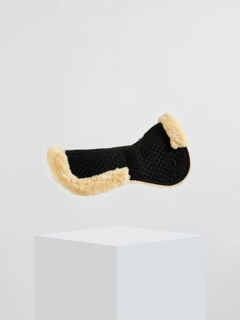 Kingsley Lambskin Half Pad Black with Cream Sheepskin