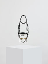 Load image into Gallery viewer, Kingsley Double Bridle Flat Leather Patent Black/White Full