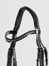 Load image into Gallery viewer, Kingsley Double Bridle Flat Leather Patent Black/White Full