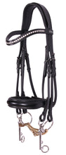Load image into Gallery viewer, Kingsley Double Bridle Flat Leather Black/Cob
