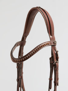 Kingsley Snaffle Bridle Flat Leather Light Nut Smoked Topaz/Full