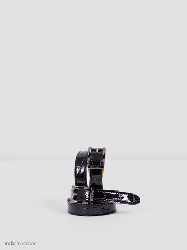 Kingsley Spur Straps 66 Croco Bril Black