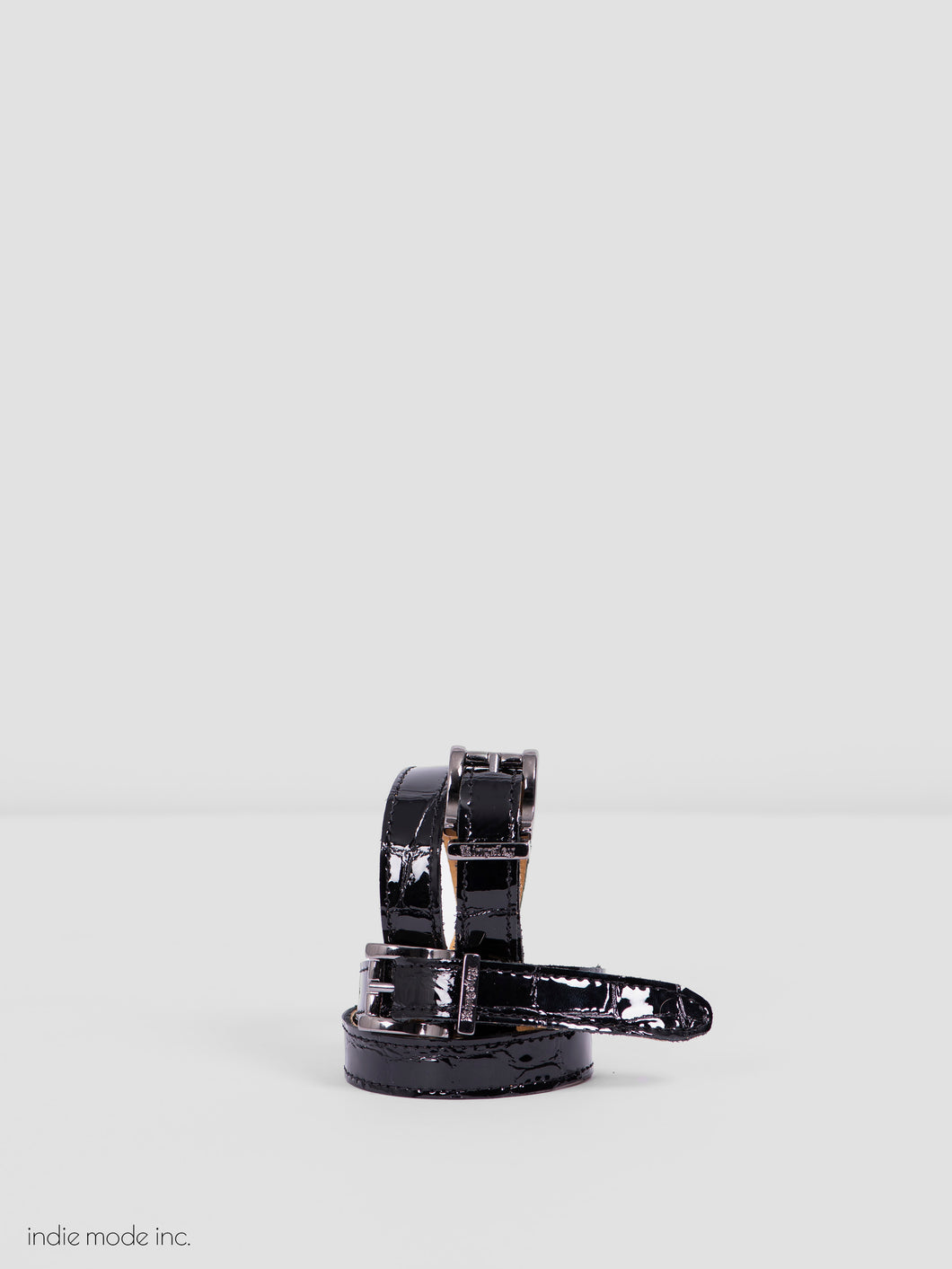 Kingsley Spur Straps 66 Croco Bril Black