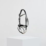Kingsley Snaffle Bridle Flat Leather Black/White Full