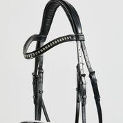 Load image into Gallery viewer, Kingsley Snaffle Bridle Flat Leather Black/White Full